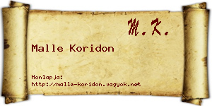 Malle Koridon névjegykártya